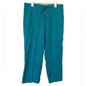 NWOT Jessica London 22P Petite Blue/Teal/Green Light Weight String Pants
